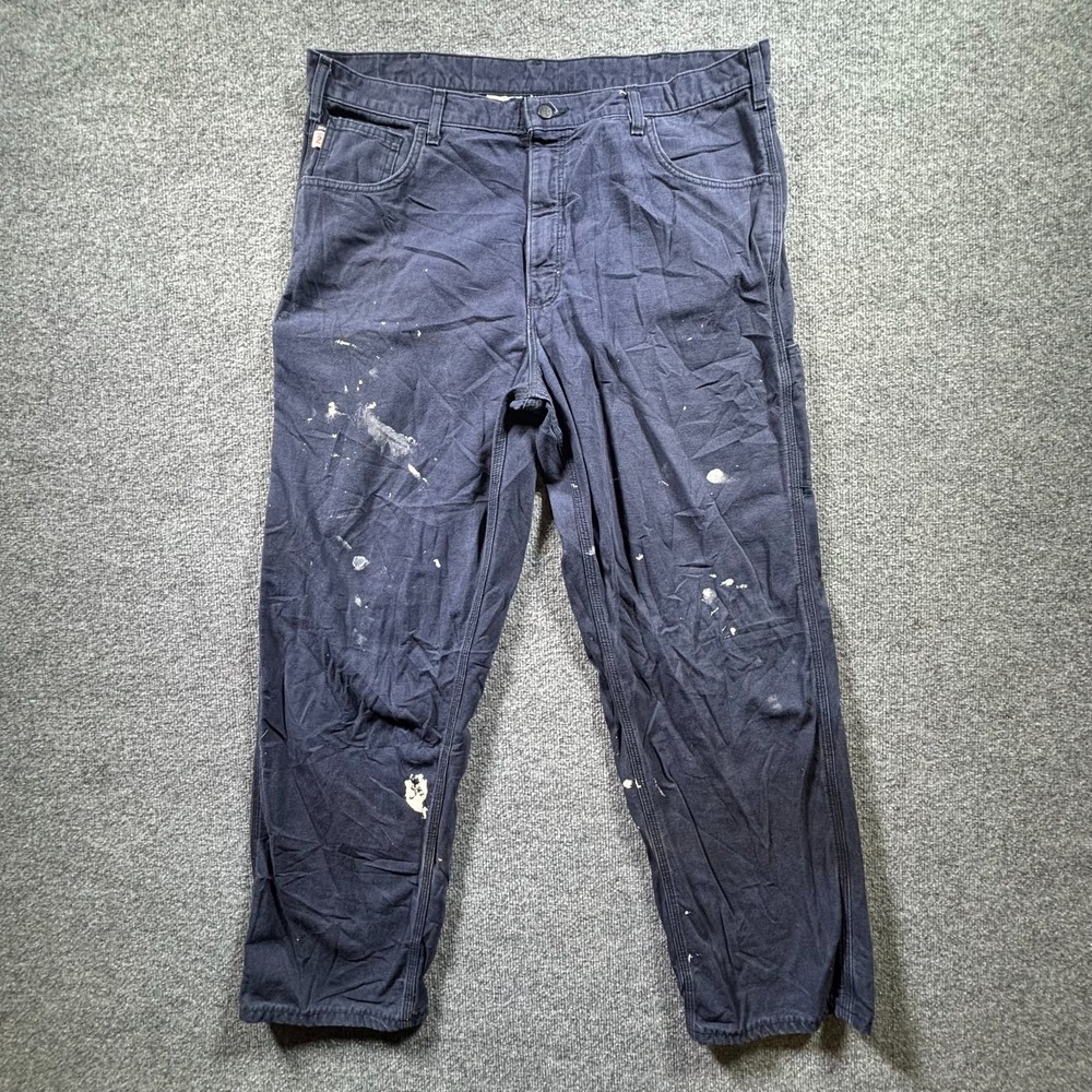 Carhartt Khakis Pant Men's 40x32 Black Cotton Canvas Straight Workwear Utility